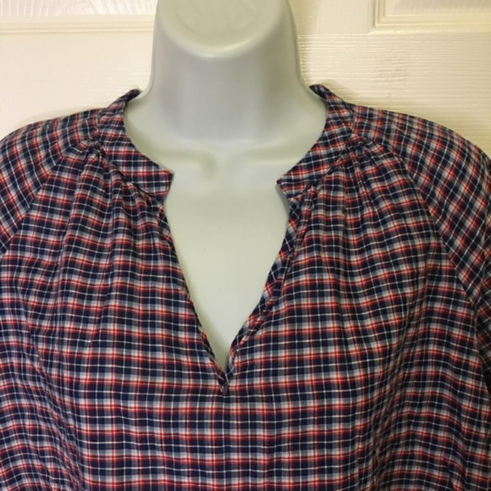 Madewell Tie-Sleeve Popover Top in Whitby Plaid - Picture 4 of 9